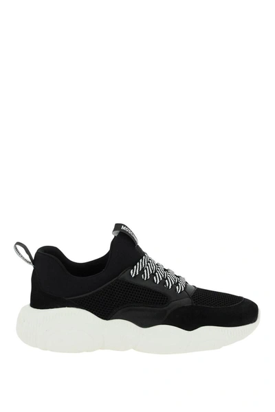 Shop Moschino Recycle Teddy Sneakers In Black