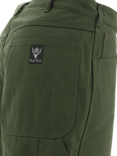 Shop South2 West8 Quilted Trousers In Green
