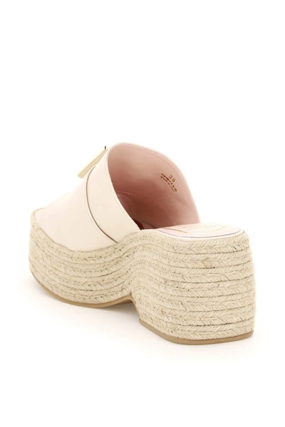 Shop Roger Vivier Espadrilles Mules Strass Buckle In White