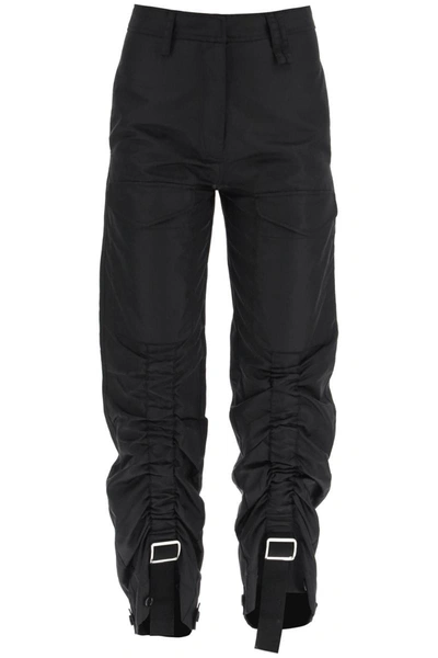 Shop Simone Rocha Adjustable Satin Cargo Pants In Black