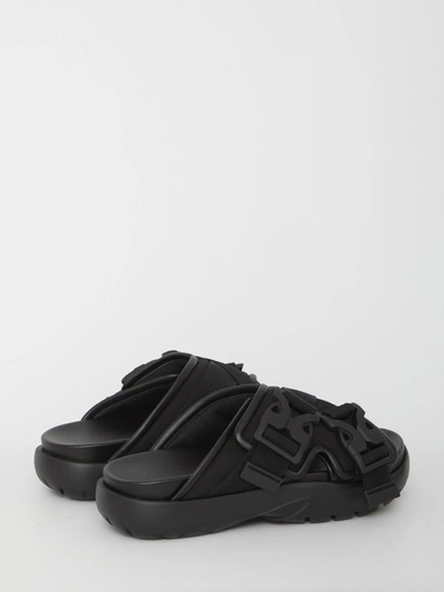 Shop Bottega Veneta Snap Sandals In Black