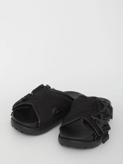 Shop Bottega Veneta Snap Sandals In Black