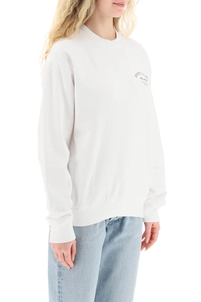 Shop Sporty And Rich Sporty Rich Wellness Studio Crewneck Sweatshirt In White