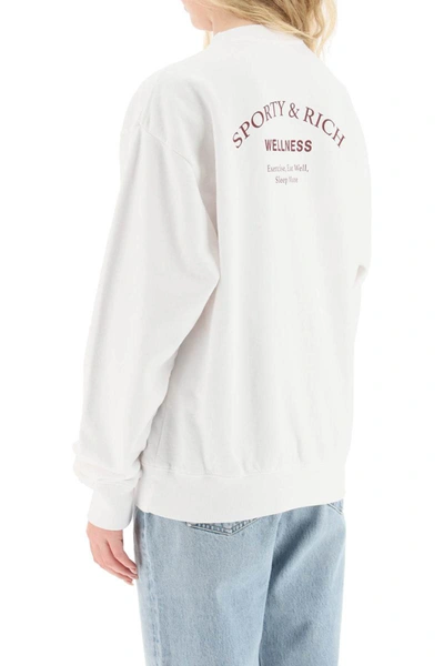 Shop Sporty And Rich Sporty Rich Wellness Studio Crewneck Sweatshirt In White