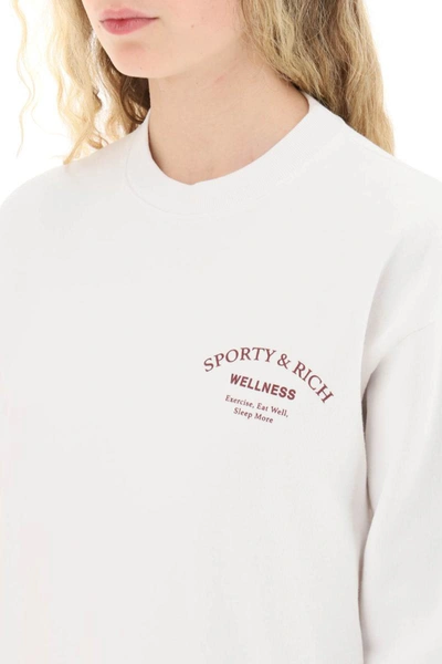 Shop Sporty And Rich Sporty Rich Wellness Studio Crewneck Sweatshirt In White