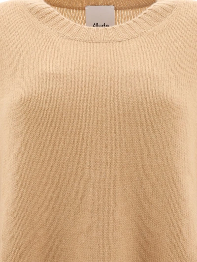 Shop Allude Sweater Featuring Ribbed Hem And Cuffs In Beige