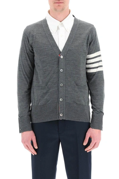 Shop Thom Browne 4-bar Cardigan In Grey