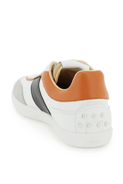 Shop Tod's Tabs Leather Sneakers In Multicolor