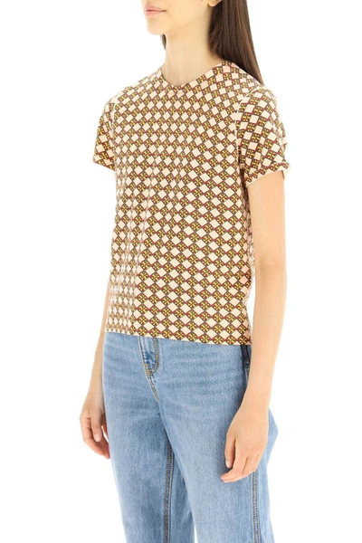 Shop Tory Burch 3d Checkered Logo T-shirt In Multicolor