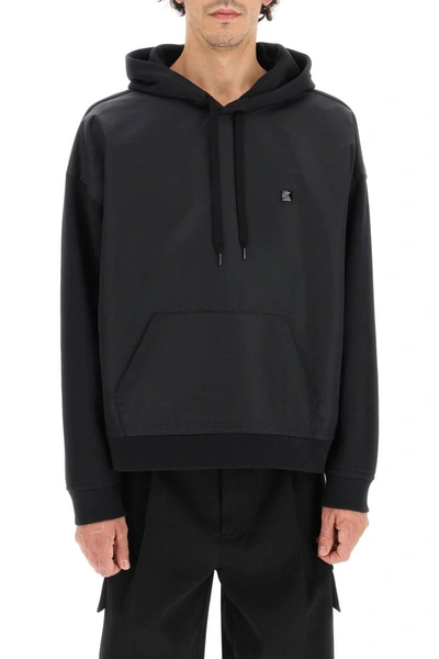 Valentino Stud Detailed Drawstring Hoodie In Black