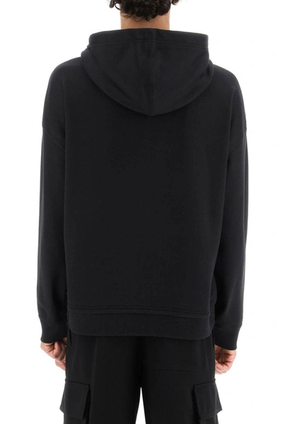 Valentino Stud Detailed Drawstring Hoodie In Black