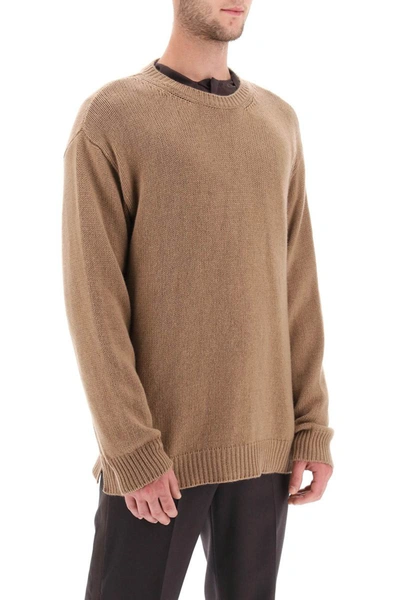 Shop Valentino Garavani Cashmere Sweater With Stud In Beige