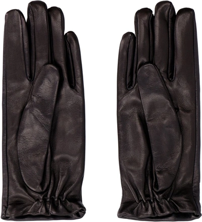 Shop Valentino Garavani - Leather Gloves In Black