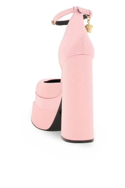 Shop Versace Medusa Aevitas Double Platform Pumps In Pink