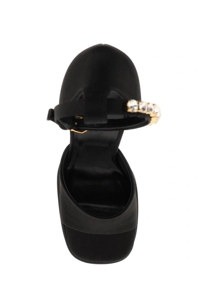 Shop Versace Medusa Aevitas Double Platform Sandals In Black