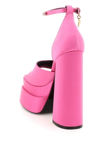 Shop Versace Medusa Aevitas Double Platform Sandals In Pink