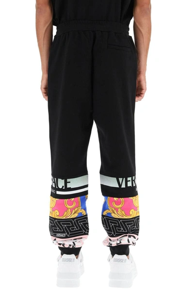 Shop Versace Mitchel Fit Sweatpants With Patchwork In Black