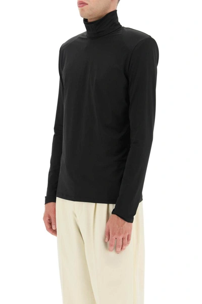 Shop Vtmnts Barcode Long Sleeve Turtleneck Lycra T-shirt In Black