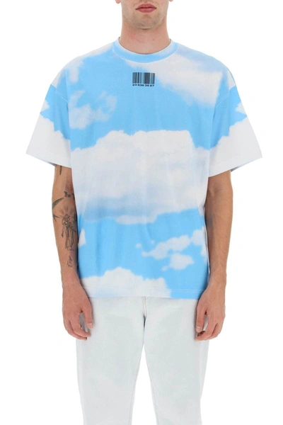 Shop Vtmnts Barcode Sky T-shirt In Multicolor