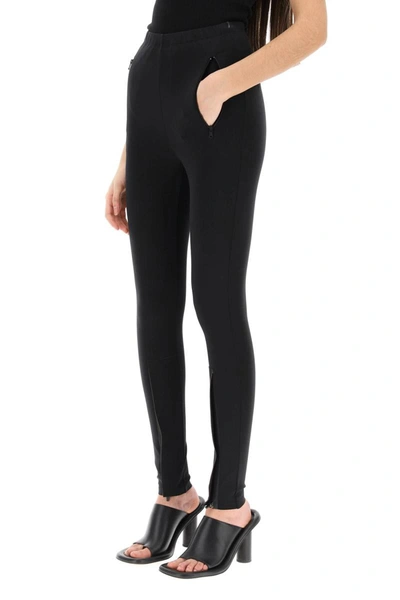 Shop Wardrobe.nyc Leggins With Zip Cuffs In Black