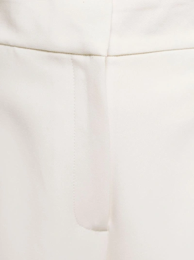 Shop Theory White Straight Cut Double Pleat Trousers In Triacetate Woman