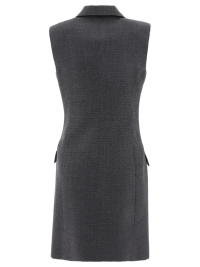 Shop Givenchy Wool Tuxedo Dress In Grey