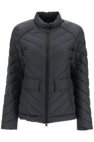 Shop Woolrich Chevron Quilting Lightweight Down Jacket In Black
