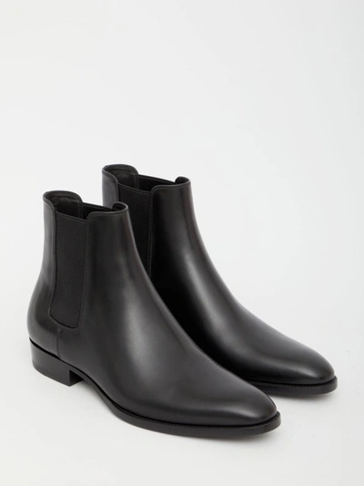 Shop Saint Laurent Wyatt Chelsea Boots In Black