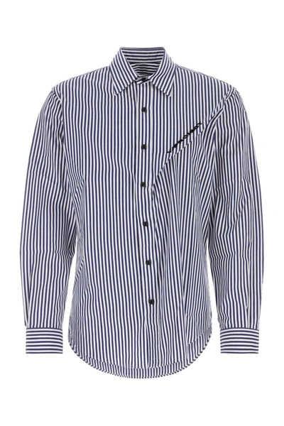Y/project Y Project Embroidered Poplin Oversize Shirt In Stripped