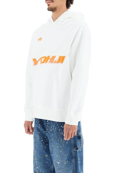 Shop Y-3 Gfx Oversized Hoodie In White
