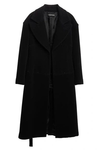 Shop Tom Ford Alpaca & Wool Belted Coat In Black
