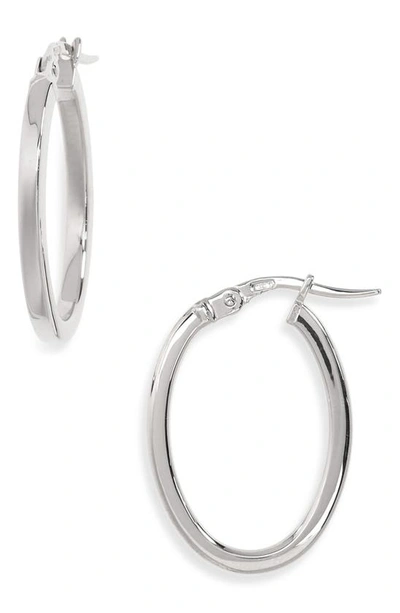 Shop Roberto Coin Medium Hoop Earrings In White