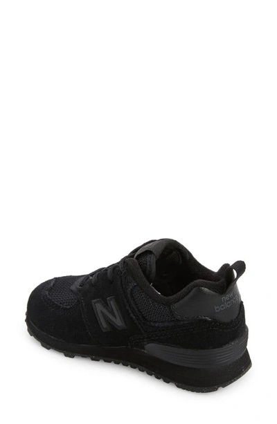 Shop New Balance Kids' 574 Sneaker In Black/ White2