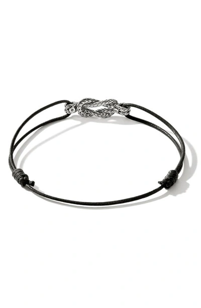John Hardy Love Knot Sterling Silver Cord Bracelet In Silver