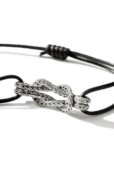 John Hardy Love Knot Sterling Silver Cord Bracelet In Silver