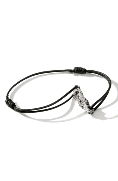 John Hardy Love Knot Sterling Silver Cord Bracelet In Silver