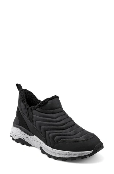 Easy Spirit X Denise Austin Milani Water Repellent Faux Shearling Sneaker In Black