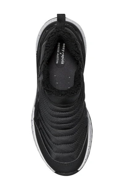 Easy Spirit X Denise Austin Milani Water Repellent Faux Shearling Sneaker In Black