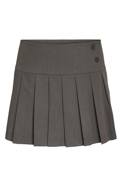 Shop Noisy May Thea Pleated Miniskirt In Medium Grey Melange