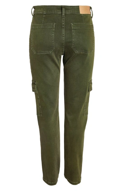 Noisy May Moni High Waist Ankle Skinny Cargo Pants In Kombu Green