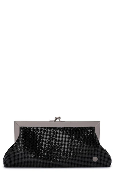 Shop Olga Berg Zara Mesh Frame Clutch In Black