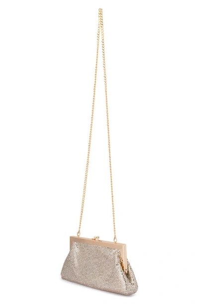 Shop Olga Berg Zara Mesh Frame Clutch In Gold