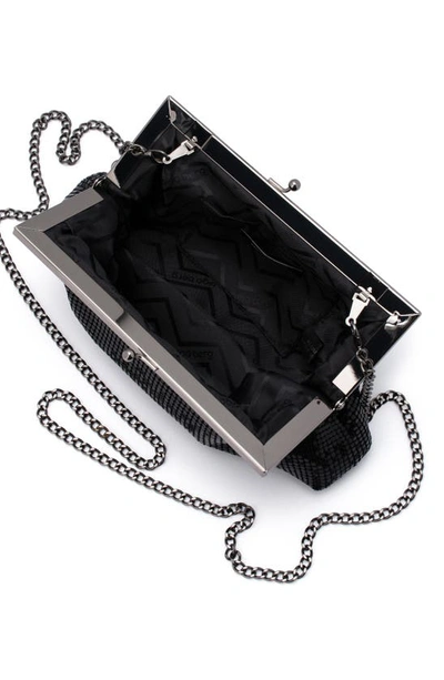 Olga Berg Zara Mesh Frame Clutch In Black