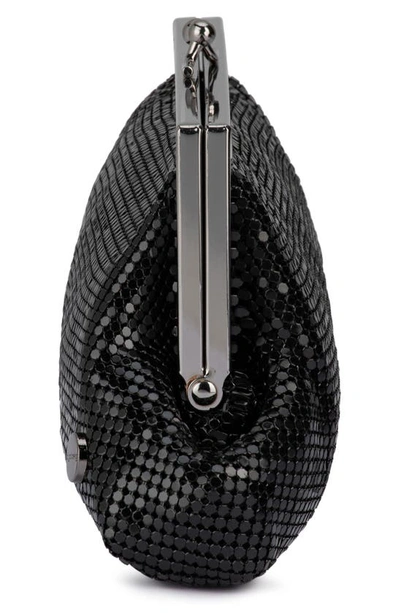 Olga Berg Zara Mesh Frame Clutch In Black