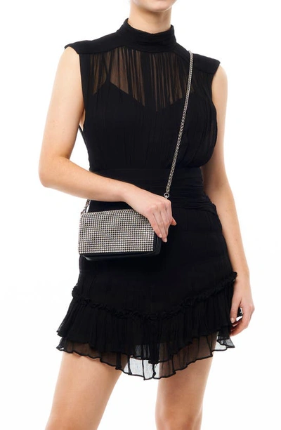 Shop Olga Berg Laura Crystal Convertible Shoulder Bag In Black