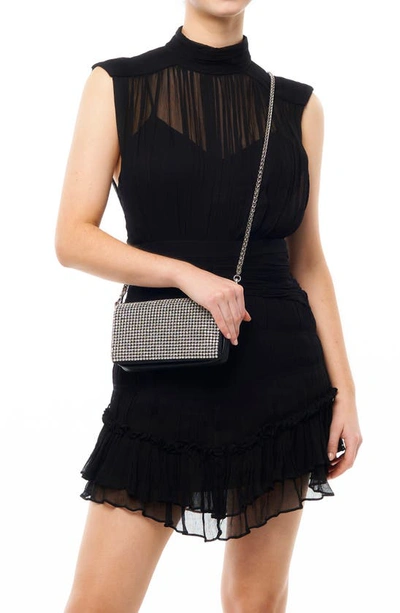 Olga Berg Laura Crystal Convertible Shoulder Bag In Black