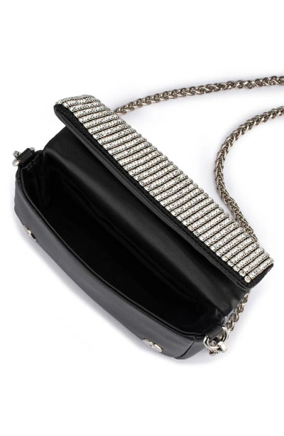 Shop Olga Berg Laura Crystal Convertible Shoulder Bag In Black