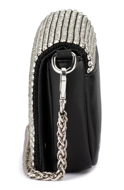 Shop Olga Berg Laura Crystal Convertible Shoulder Bag In Black