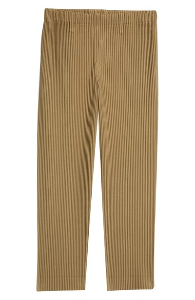 Shop Issey Miyake Tailored Pleats 1 Straight Leg Pants In Khaki