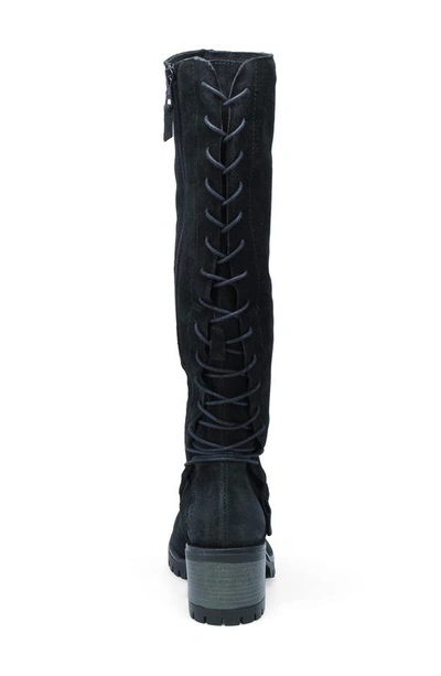 Shop Miz Mooz Mavis Knee High Lace-up Shaft Boot In Black